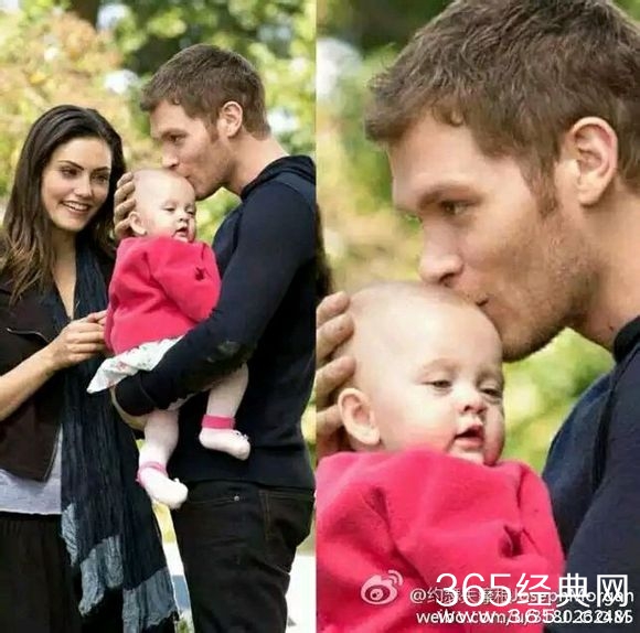 美剧初代吸血鬼2中大K海莉和Hope三口温馨照分享