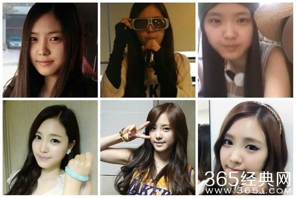 曝光韩国女星出道前后自拍照