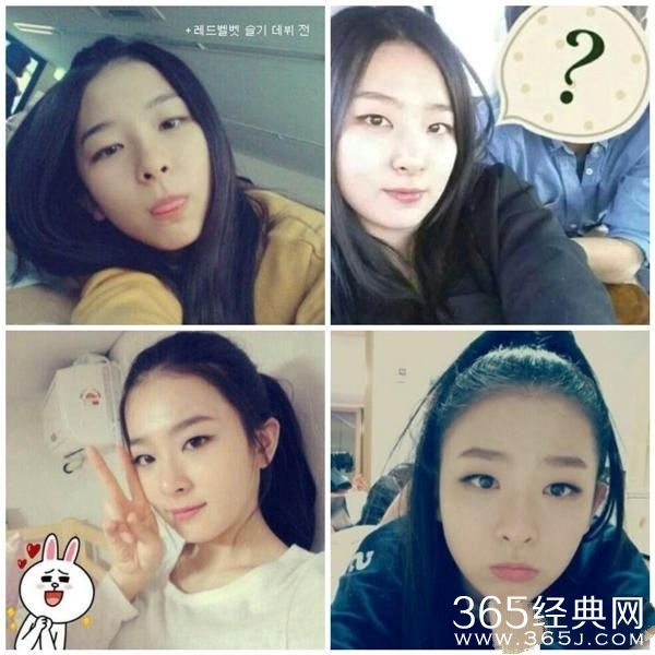 曝光韩国女星出道前后自拍照
