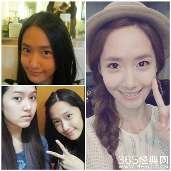 曝光韩国女星出道前后自拍照