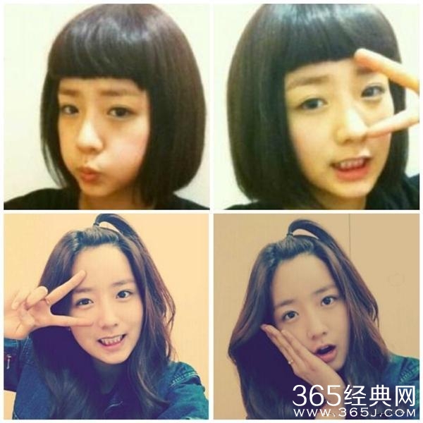 曝光韩国女星出道前后自拍照