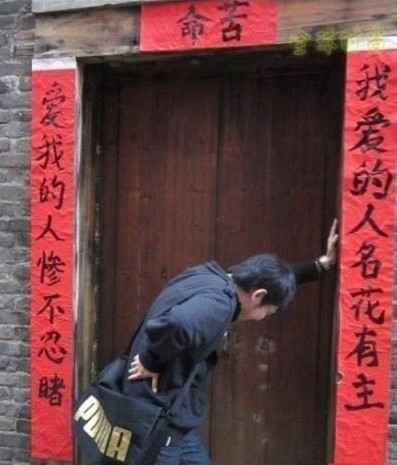 过年了，邻居家贴的对联，差点没把我笑死！图片