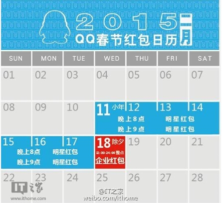 腾讯QQ抢红包时间表 腾讯QQ明星红包有多少钱 腾讯春节红包怎么抢