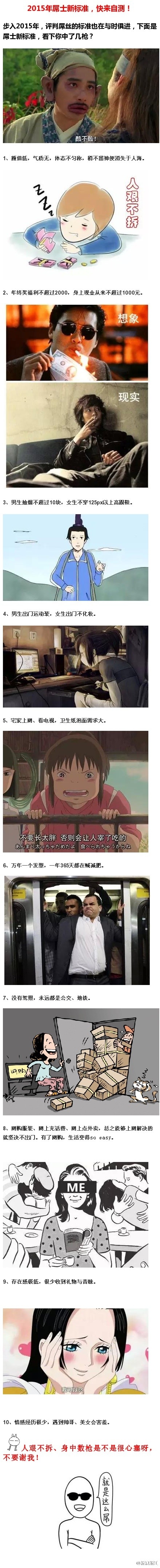 2015男女屌丝新标准,你中了几条？