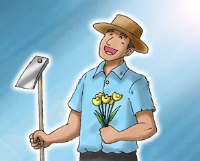 只有勤劳才能采集到金子