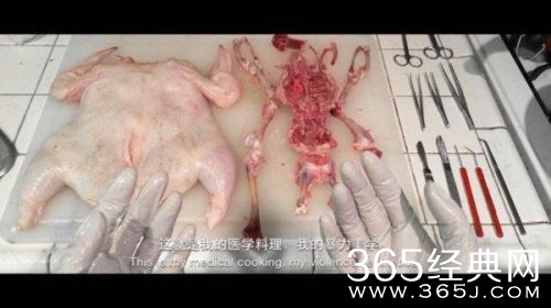 医学生炖鸡照网络爆红 靠解剖功底将鸡脱骨
