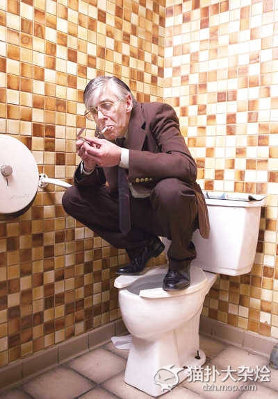 你跟马桶有什么仇？非用这高难度的姿势