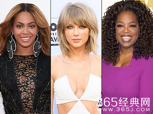 左起：碧昂丝、泰勒、奥普拉