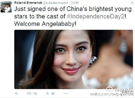《独立日2》中angelababy扮演什么角色
