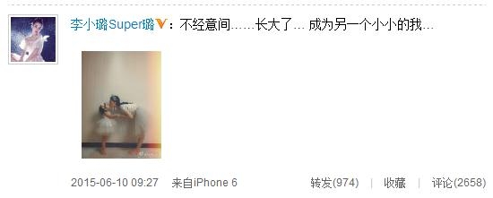 李小璐甜馨穿亲子服合影