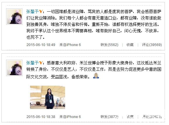 张馨予出任世博会大使遭骂