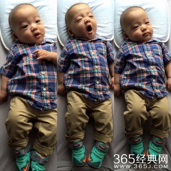 4个月大，已经可以穿上9个月婴儿的衣服了