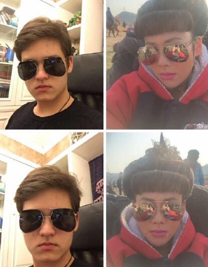 宁静晒儿子帅照