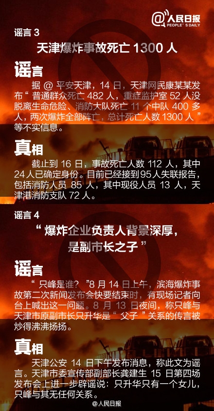 关于天津港爆炸事故这21个消息都是谣言！