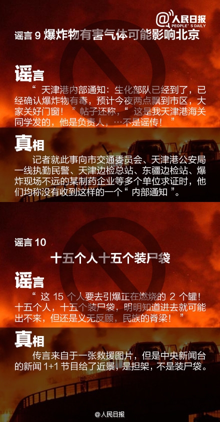 关于天津港爆炸事故这21个消息都是谣言！