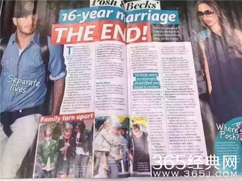 曝贝克汉姆离婚 退役以后无所事事引维多利亚不满