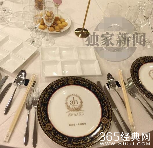 黄晓明Baby婚礼酒席菜单揭秘 餐具定制寓意很深