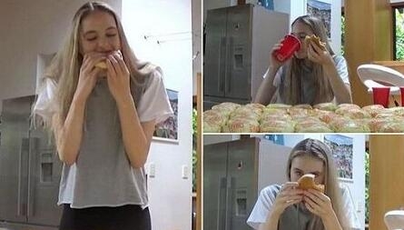 内拉·梓塞尔(Nela Zisser)吃汉堡挑战100个视频