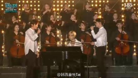 三人合唱金光硕《虽然爱过》、金贤植《如雨似歌》和柳在夏的《因为爱》。