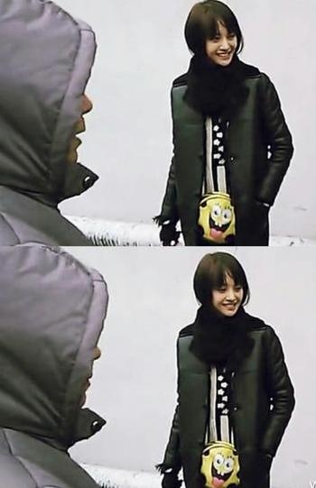 郑爽与爸爸录节目