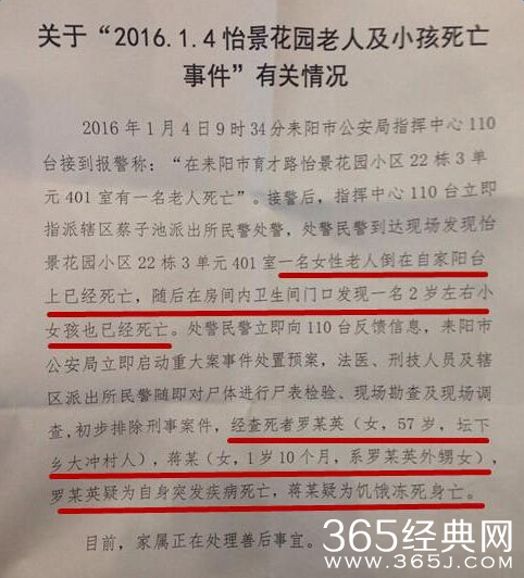 湖南耒阳市怡景园小区祖孙俩家中去世