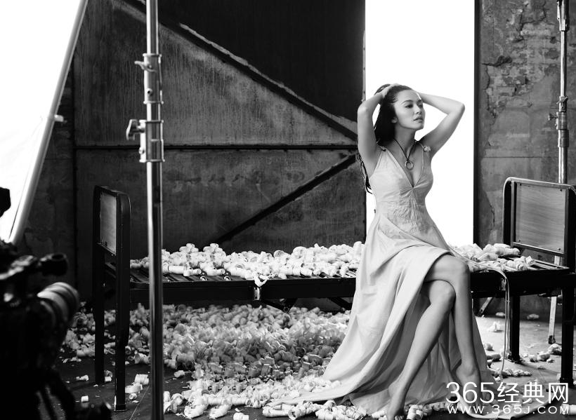 怀二胎的姚晨站在花丛中 比花还甜美