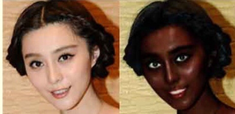 美不美这事问李晨！范冰冰遭网友恶搞变黑人