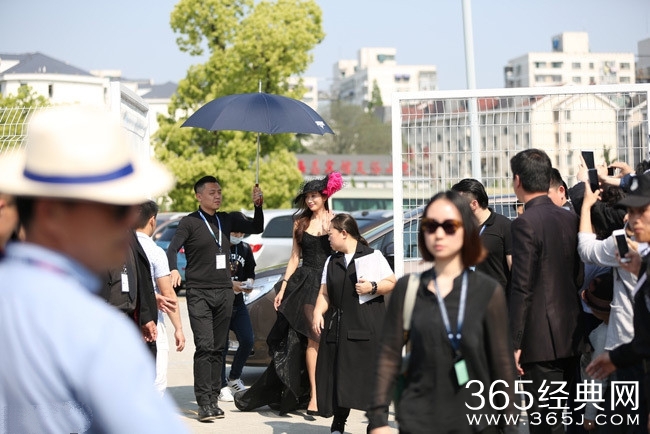 林志玲出席活动保镖撑伞 遭粉丝疯狂围堵