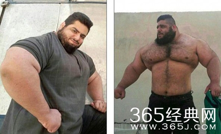 伊朗男子演绎现实版绿巨人 胳膊比腿还粗