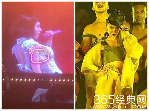 大写的敬业 蔡依林雨中开唱滑倒脱高跟鞋继续演唱