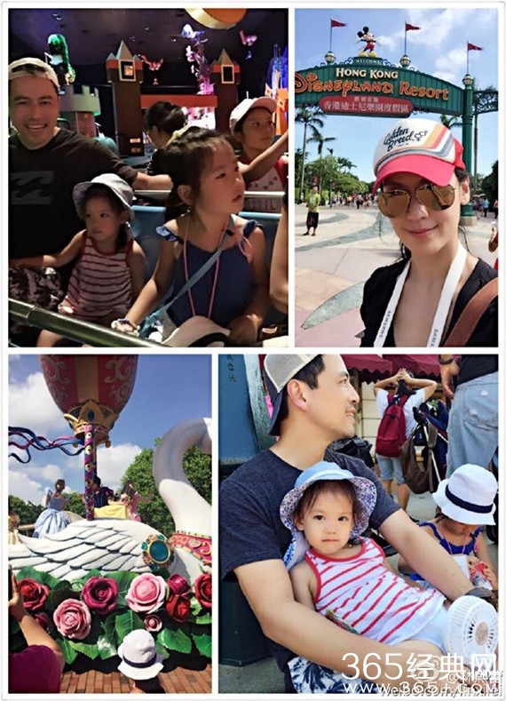 林熙蕾一家同游迪士尼 老公帅气女儿乖巧