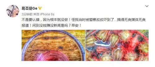 葛荟婕秒删微博疑回应涉毒传闻：根本就没做