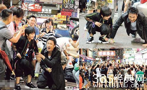 吴镇宇带儿子在闹市拍戏 7岁费曼表演很淡定