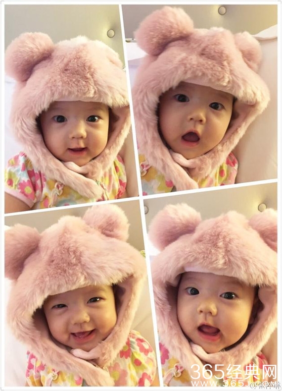 张梓琳女儿扮小熊卖萌 表情丰富镜头感强