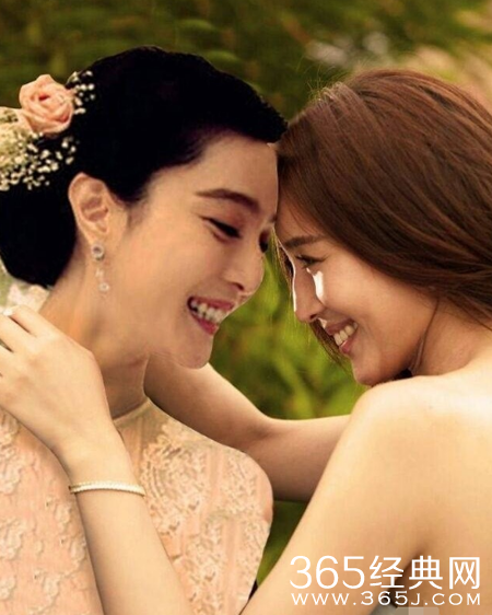 范冰冰晒与张钧甯合影 P图不专业额头都有棱角