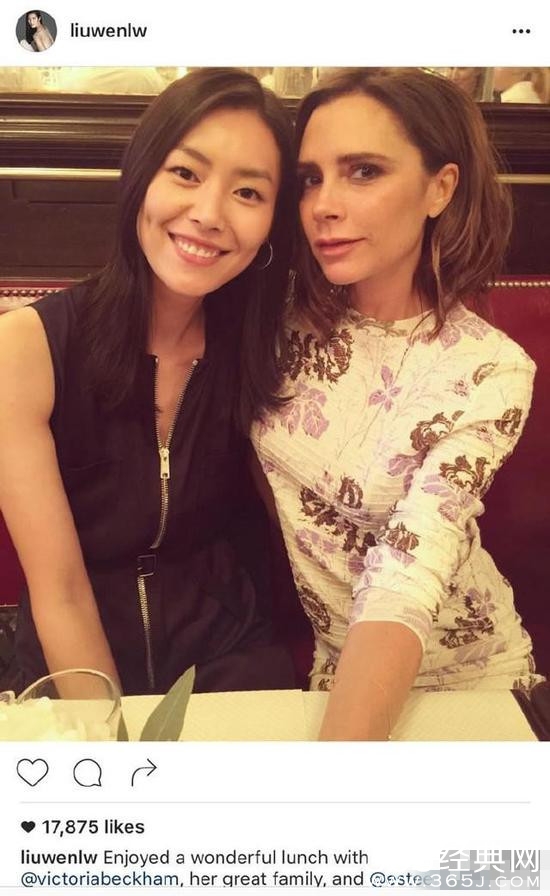 刘雯纽约看贝嫂时装秀 结束后与贝家共进午餐