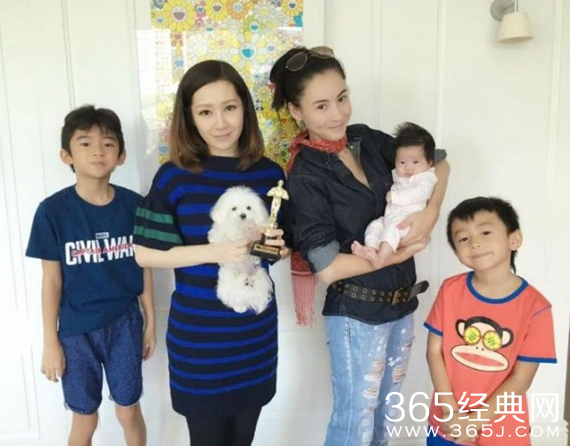 张柏芝携子探关心妍一家 小帅哥们长高好多