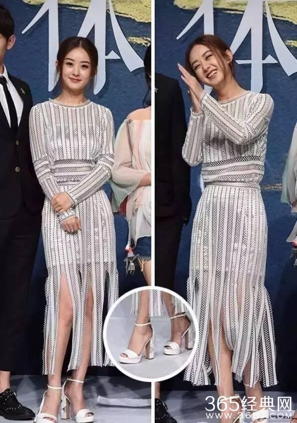 小脚硬穿大鞋 心疼赵丽颖的小脚丫