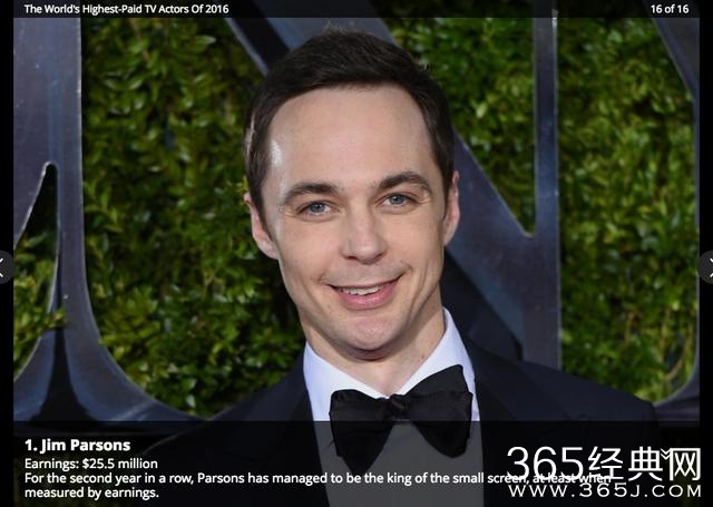 电视剧男星收入榜：《生活大爆炸》男星霸占前四，第一无悬念！