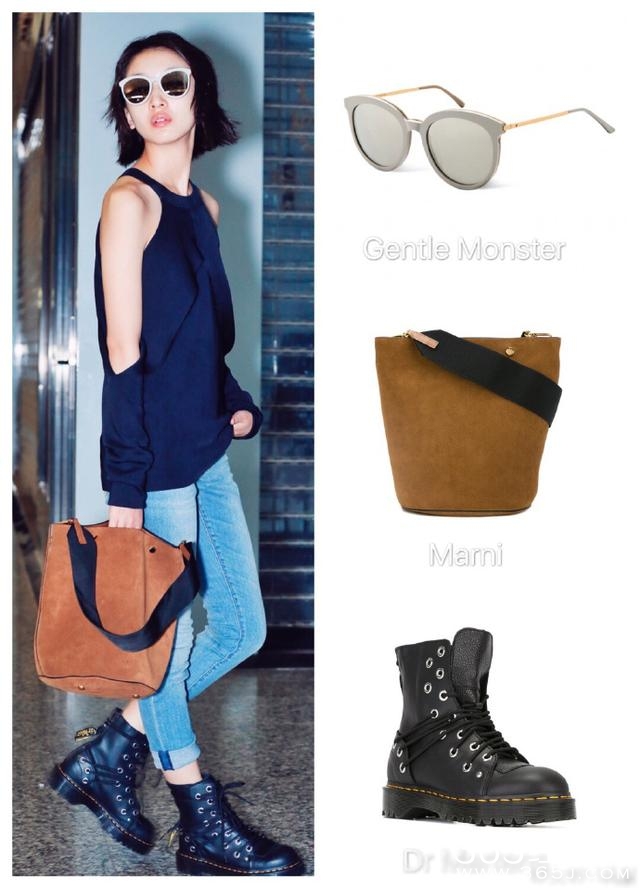 周冬雨机场不走寻常路 上半身玩性感 下半身偷穿爸爸鞋