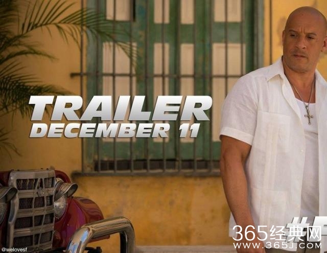 《速激8》范·迪塞尔晒新图 预告12月11日曝光