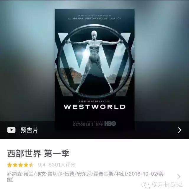 豆瓣9.4！光看片头，我就爱上了《西部世界》