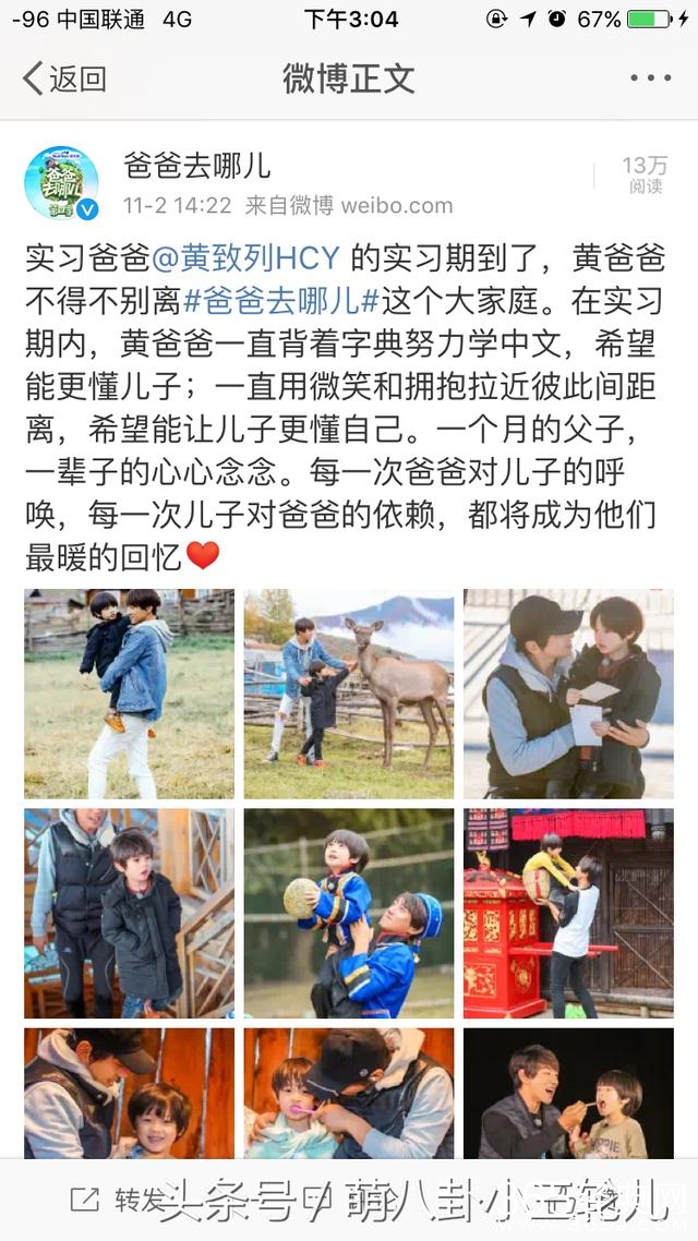 爸爸去哪儿黄致列下车，新爸爸向佐一条微博让半个娱乐圈争相转发