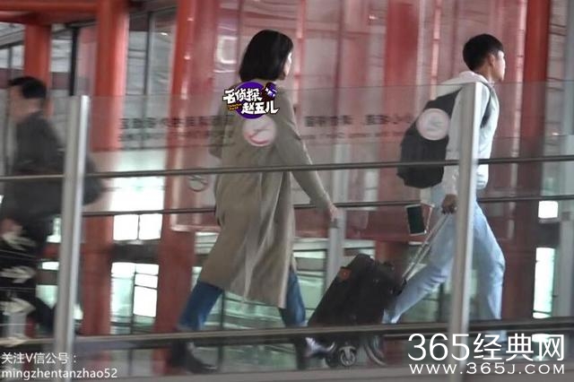 高圆圆美丽人妻范儿现身机场 矫健快跑亲证没怀孕