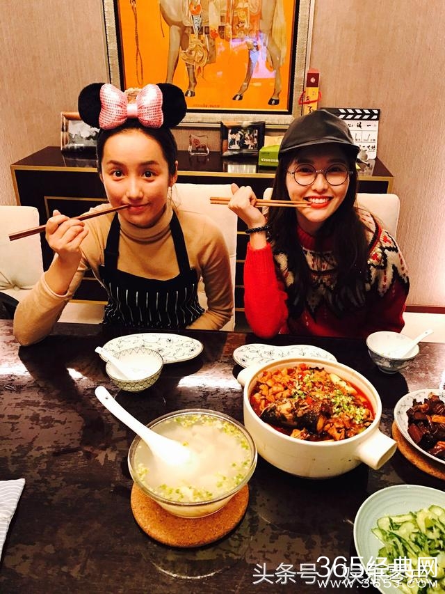 唐嫣在吕一家看锦绣未央，在闺密家蹭吃晒出闺密一手好厨艺