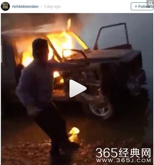 伦敦富二代无聊烧奔驰视频完整版观看