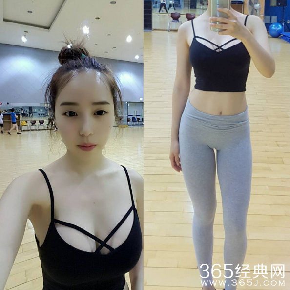 韩国体大女神晒性感健身照 颜好身材正