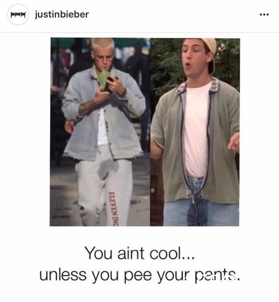 比伯被拍到裆部湿了 真相竟是这个