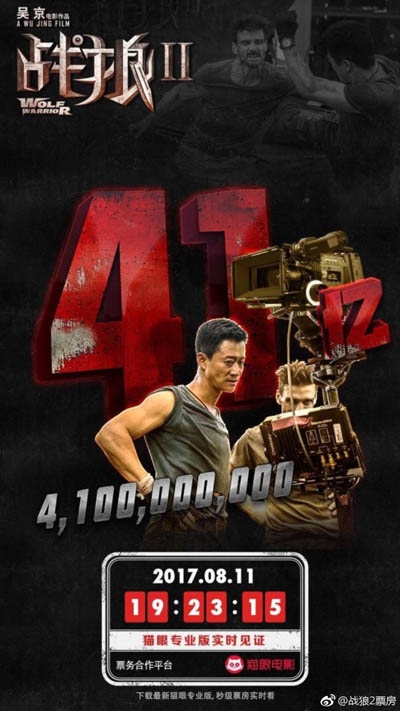 战狼2最新票房 见证中国电影票房新纪录