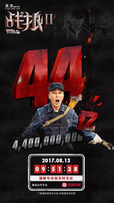 战狼2最新票房 见证中国电影票房新纪录